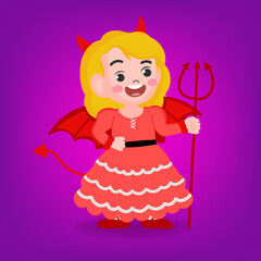 cute young vampire, Halloween character.