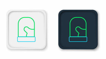 Line Pair of knitted christmas mittens icon isolated on white background. Mitten icon. Merry Christmas and Happy New Year. Colorful outline concept. Vector