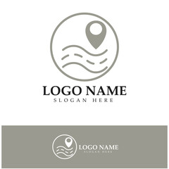 search find pin location maps GPS point logo design modern concept vector illustration