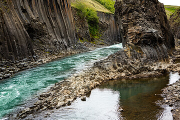 
Picturesque landscape with green nature in Iceland during summer. Image with a very quiet and...