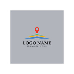 search find pin location maps GPS point logo design modern concept vector illustration