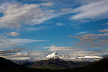 Picturesque landscape with green nature in Iceland during summer. Image with a very quiet and innocent nature.
