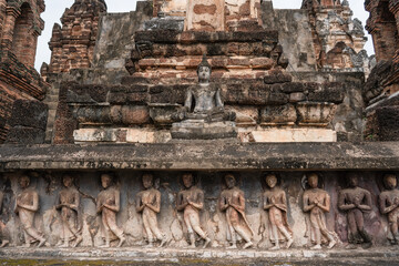 Wat Mahathat Temple in the precinct of Sukhothai Historical Park, a UNESCO World Heritage Site in Thailand