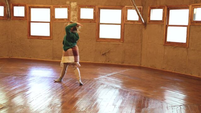 dancer improvisation. performance of modern dance. contact improvisation. girl dancing
