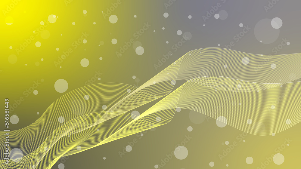 Poster abstract futuristic wavy stripes with circle shapes. abstract curved lines with circle shapes on a y