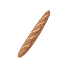 Obraz premium Hand drawn French baguette bread in flat style with grainy texture, isolated on white vector illustration