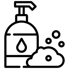 HAND WASH line icon,linear,outline,graphic,illustration