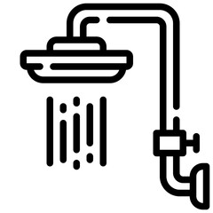 SHOWER line icon,linear,outline,graphic,illustration