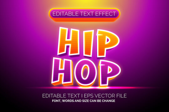 Hip Hop Music Text Effect, Editable Music And Party Text Style 