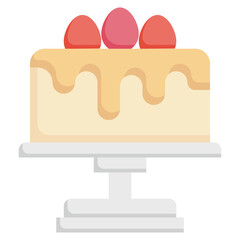 CAKE flat icon,linear,outline,graphic,illustration