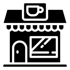 COFFEE SHOP glyph icon,linear,outline,graphic,illustration