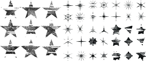Glitch distorted geometric shape . Minimal art design . Noise destroyed star logo . Trendy defect error shapes . Glitched star .Broken effect . Distress element . Grunge texture .vector