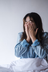 寝起きのあくび