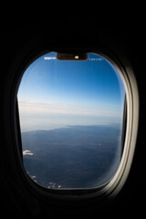 Fototapeta premium View thru the window in the airplane