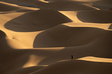 Fototapeta na wymiar Sunrise in Erg Chegaga, Sahara Desert in Morocco, Africa