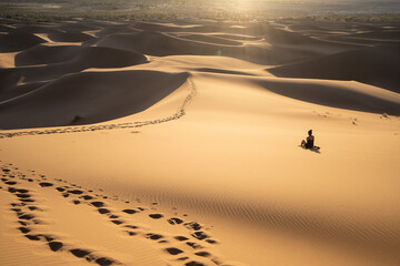 Sunrise in Erg Chegaga, Sahara Desert in Morocco, Africa