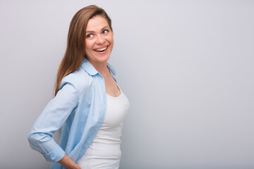 Smiling woman isolated portrait