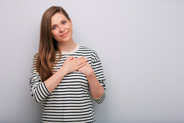 Obraz premium Smiling woman isolated portrait