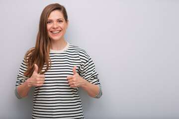 Smiling woman isolated portrait