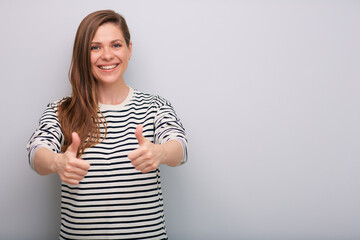 Smiling woman isolated portrait