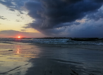 sunset over the sea