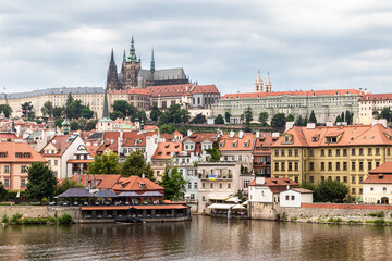 Naklejka na ściany i meble the city of Prague seen from the Charles Bridge