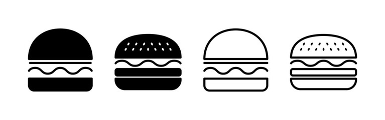 Burger icon vector. burger sign and symbol. hamburger