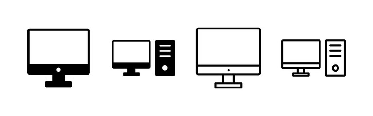 Computer icon vector. computer monitor sign and symbol