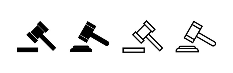 Gavel icon vector. judge gavel sign and symbol. law icon. auction hammer