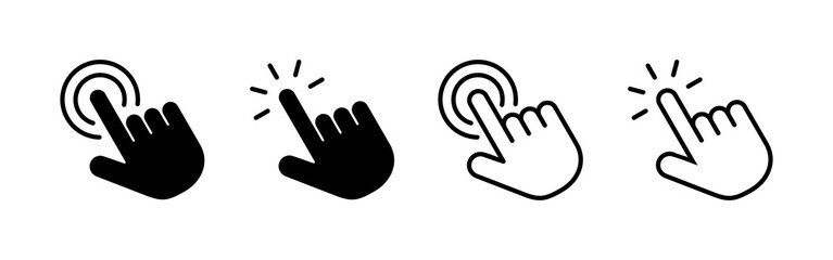 Hand click icon vector. pointer sign and symbol. hand cursor icon