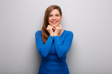 Smiling woman isolated portrait