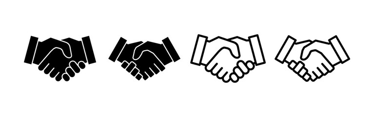 Obraz premium Handshake icon vector. business handshake sign and symbol. contact agreement