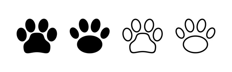 Paw icon vector. paw print sign and symbol. dog or cat paw