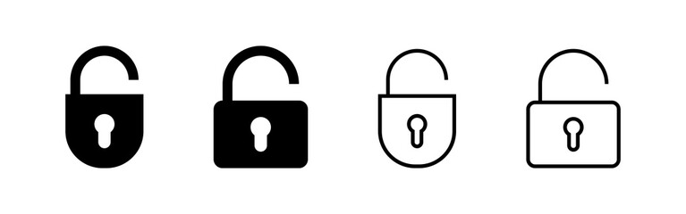 Unlock icon vector. Unlock sign and symbol. unlocked padlock icon
