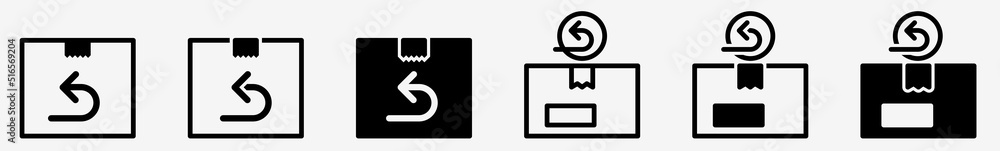 Poster return arrow parcel icon return mail set | return packages icon vector illustration logo | return pa