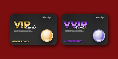 VIP card template with gift boxes illustration. Special offer for the customer.