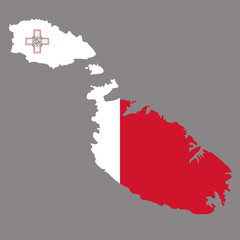 Malta map with flag europe cartography 