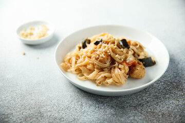 Traditional homemade Pad Thai noodles