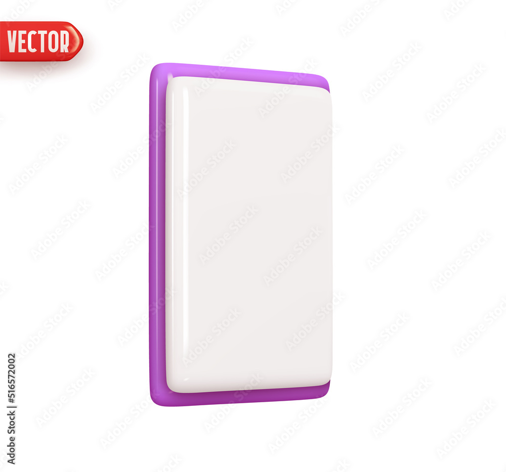 Poster mobile phone. modern smartphone. notepad drawing gadget. realistic 3d design element in plastic cart