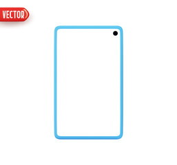 Mobile phone. Modern smartphone. Realistic 3d design element In plastic cartoon style. Icon isolated on white background. Vector illustration