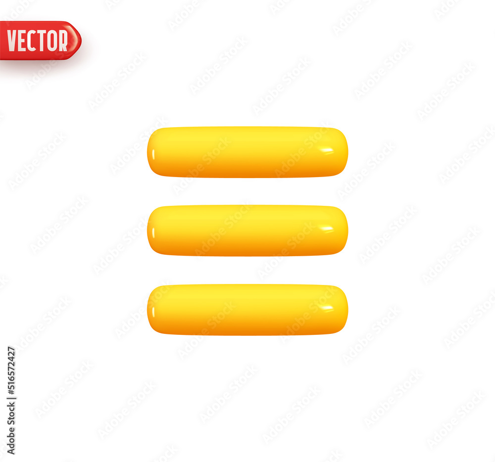 Poster list menu button. yellow reading text. e-book reader icon. realistic 3d design element in plastic ca