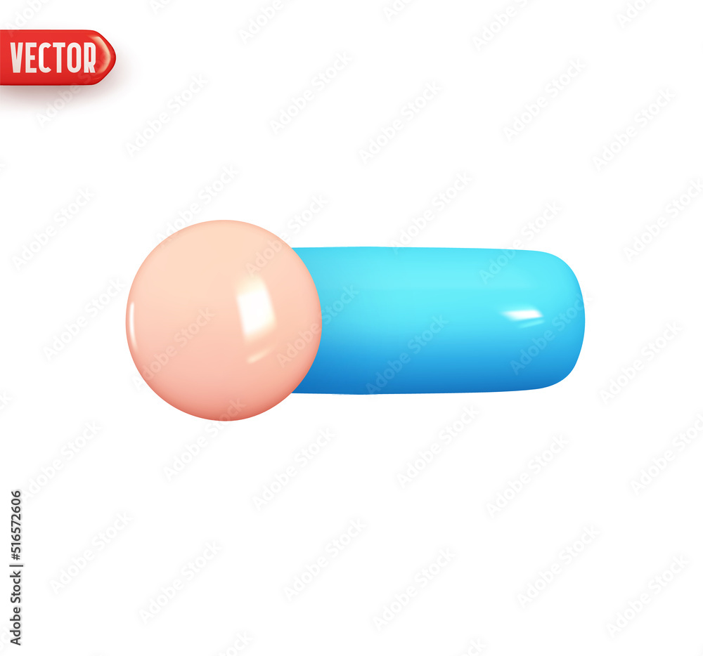 Poster scroll bar control button regulator on off. realistic 3d design element in plastic cartoon style. ic