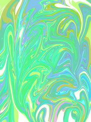 Colorful abstract background. Dynamic waves, swirl. Green,blue, pink and yellow.