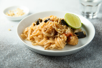 Traditional homemade Pad Thai noodles