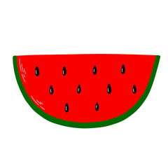 Piece of watermelon. Vector summer isolated illustration.