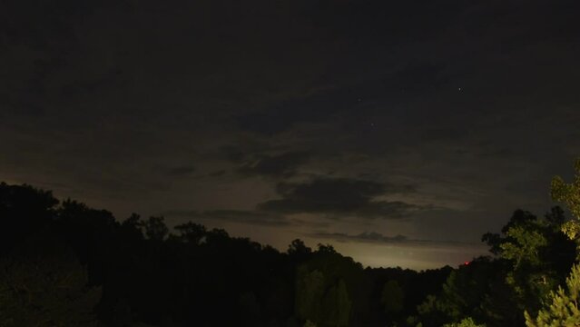 Lightning storm  at night, time lapse