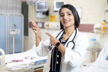 female doctor with copy  space in right
