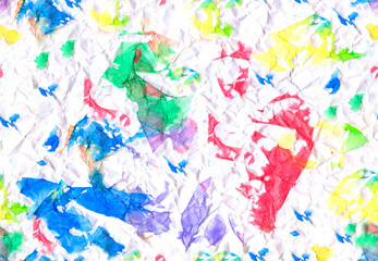 Fototapeta na wymiar Colorful watercolor splash on rough white background. Hand drawn modern illustration. Seamless pattern