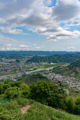 Fototapeta na wymiar みかんの丘から有田市街の眺望