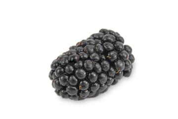 Ripe blueberries isolated on white background. Macrophotography.